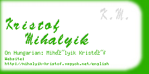 kristof mihalyik business card